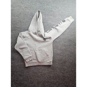 Carhartt Hoodie Kids Boys Size 8-10 Gray Sweatshirt Pullover Fleece Lined Youth